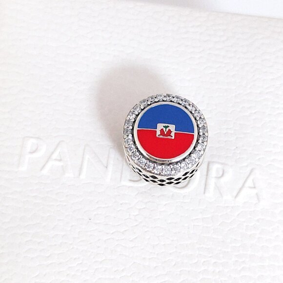Pandora Haiti Flag Exclusive Bead Charm S925 Silver with box - Picture 5 of 7